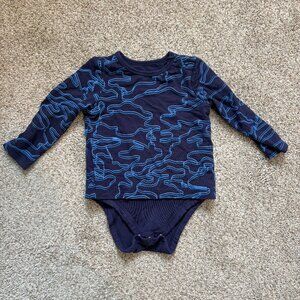 Rockets of Awesome Mini Bamboo Longsleeve Bodysuit size 3-6 Months Navy